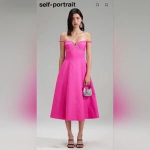 Self-Portrait Off-the-Shoulder A-line dress